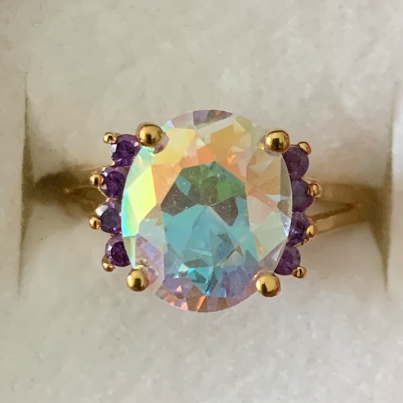 Technibond Jewelry - Technibond Mystic Topaz Ring Purple Stone Accents